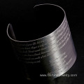 Silver Anodized Aluminum Cuff Bangles With Engraved Patterns